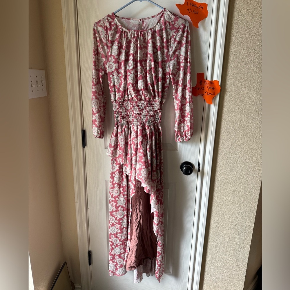 Joyfolie Pink Floral High Low Dress